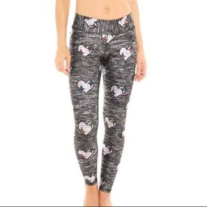 Terez Heathered Hearts Tall Band Leggings NWOT